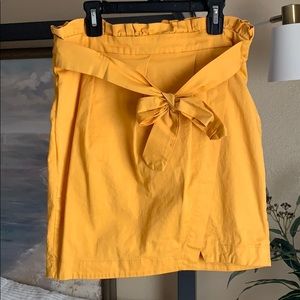 Paper bag waist midi skirt